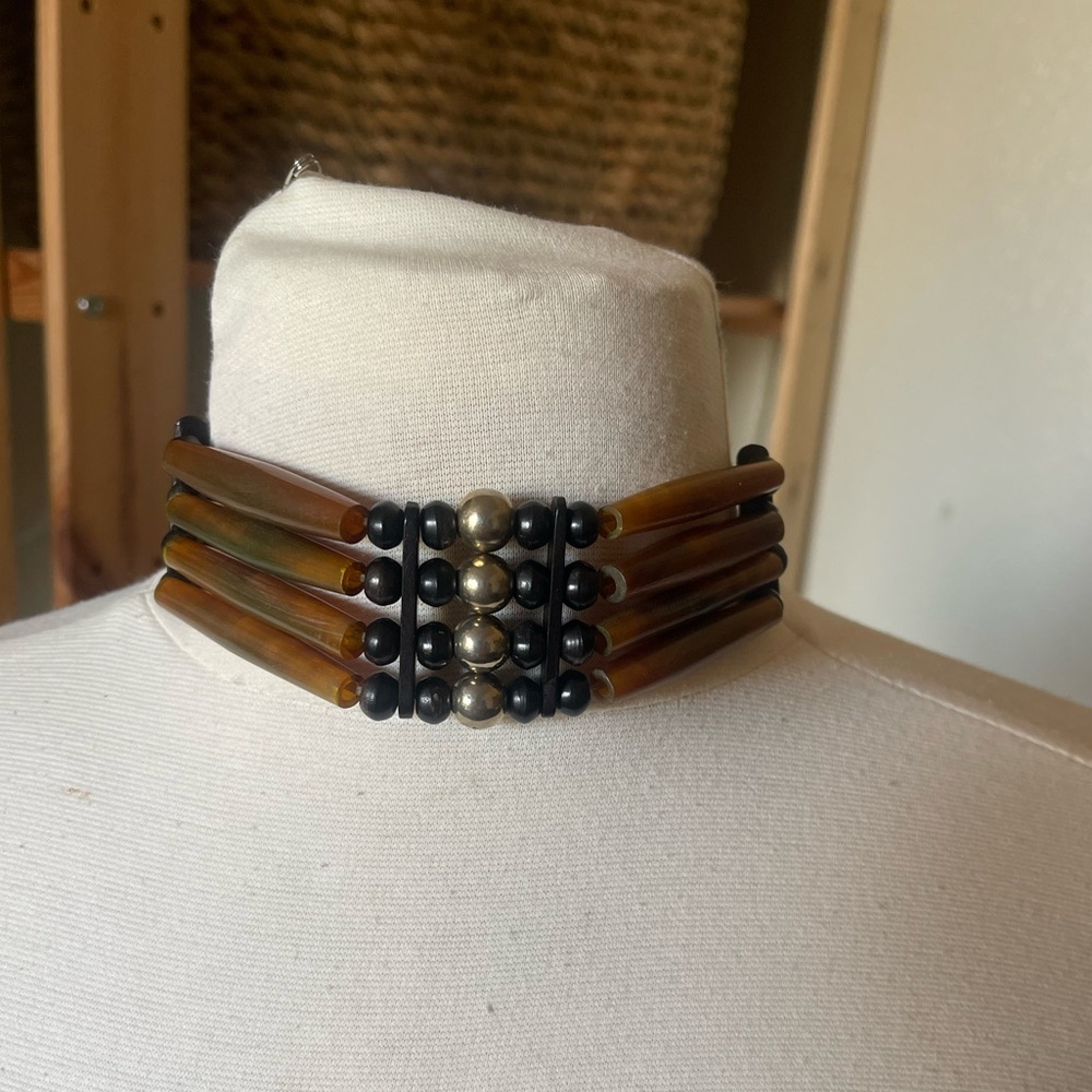 Authentic Native American made choker hair pipe necklace one of a kind handmade